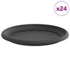 vidaXL Py&ouml;re&auml; kukkatarjotin 24 pcs Musta &Oslash; 27 x 2,5 cm Muovi