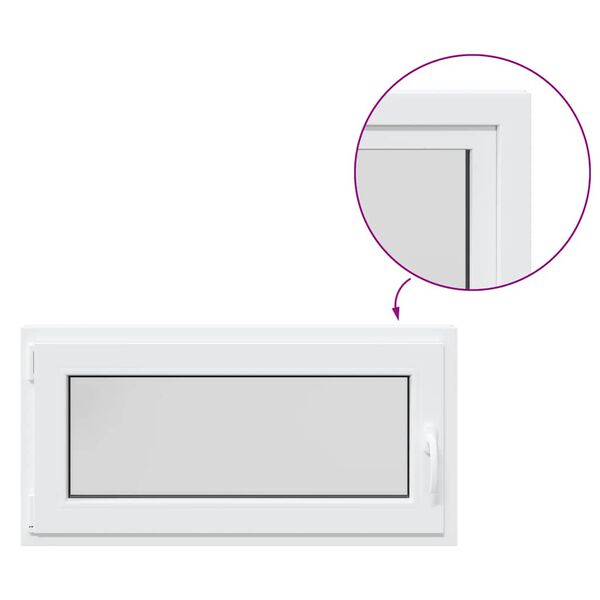 vidaXL Kellari-ikkuna "RISOR" 100x50 cm kallistus- ja käänntöovi DIN vasenkätinen valkoinen