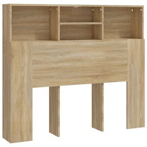 vidaXL S&auml;ngynp&auml;&auml;ty s&auml;ilytystilalla Sonoma-tammi 120x19x103,5 cm