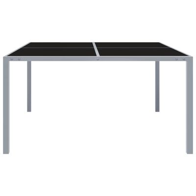 vidaXL Puutarhapöytä 130x130x72 cm harmaa teräs ja lasi