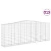 vidaXL Kaarevat kivikorit 15 kpl 400x50x140/160 cm galvanoitu rauta
