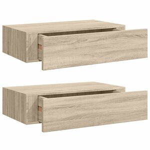 vidaXL Sein&auml;laatikkohyllyt 2 kpl tammi 40x23,5x10 cm MDF