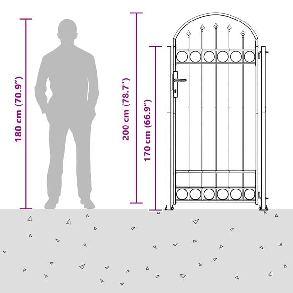 vidaXL Aitalatu lukkoon Harmaa 200 x 88 x 14 cm Teräs
