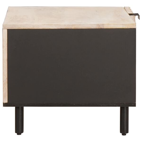 vidaXL Sohvap&ouml;yt&auml; Valkoinen 80 x 50 x 40 cm Kiinte&auml; mango puu