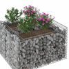 vidaXL Gabion Kohotettu Peti Hopea 100 x 100 x 60 cm Galvanoitu ter&auml;s