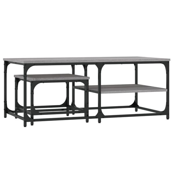 vidaXL Sarjasohvapöydät 2 kpl harmaa Sonoma tekninen puu