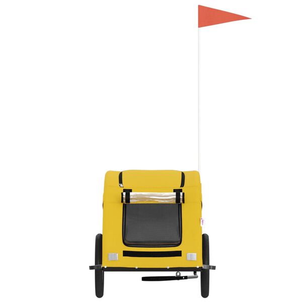 vidaXL Lemmikinkuljetuskärry polkupyörään keltainen kangas ja rauta