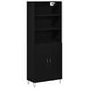 vidaXL Korkea kaappi 2 pcs Musta tammi. 69,5 x 34 x 180 cm