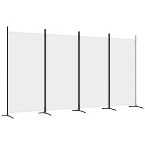 vidaXL 4-paneelinen Tilanjakaja valkoinen 346x180 cm kangas