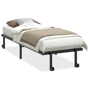vidaXL S&auml;ngynrunko ilman patjaa Taitettava musta 75x190 cm ter&auml;st&auml;