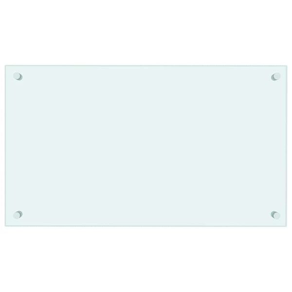 vidaXL Keitti&ouml;n roiskesuoja valkoinen 70x40 cm karkaistu lasi