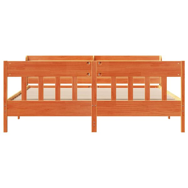 vidaXL S&auml;ngynrunko ilman patjaa vahanruskea 200x200 cm t&auml;ysi m&auml;nty