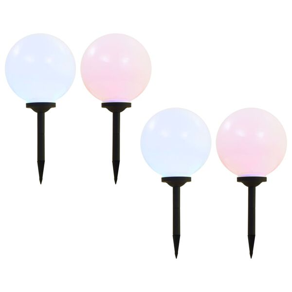 vidaXL LED-aurinkokennovalaisin 4 kpl v&auml;ri&auml; vaihtava py&ouml;re&auml; 30 cm RGB