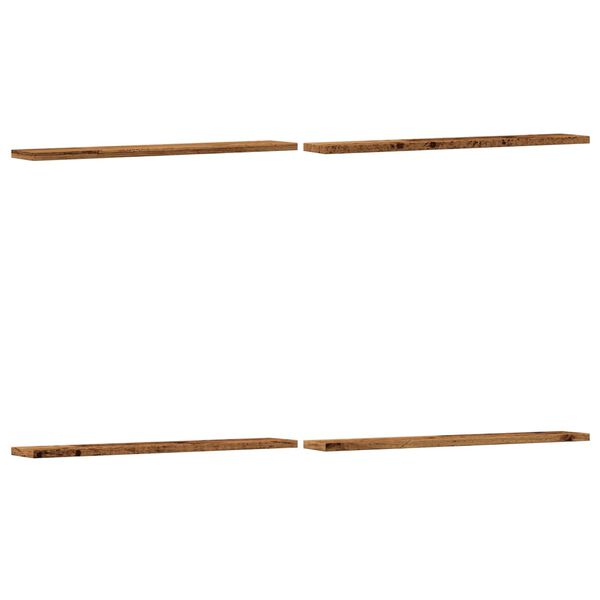 vidaXL Sein&auml;hyllyt 4 kpl vanha puu 60x20x1,5 cm tekninen puu