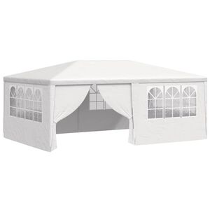 vidaXL Ammattilaisten juhlateltta sivuseinill&auml; 4x6 m valkoinen 90 g/m&sup2;