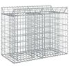 vidaXL Gabion Kohotettu Peti 100 x 50 x 80 cm Galvanoitu ter&auml;s Hopea