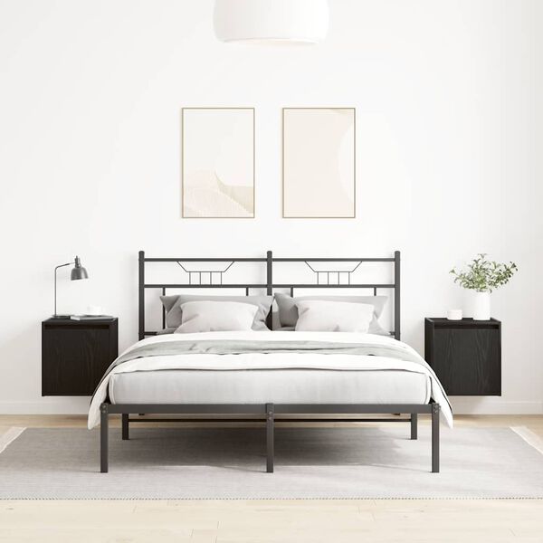 vidaXL Sein&auml;lle asennettavat y&ouml;p&ouml;yd&auml;t 2 kpl Musta 38x34x40 cm