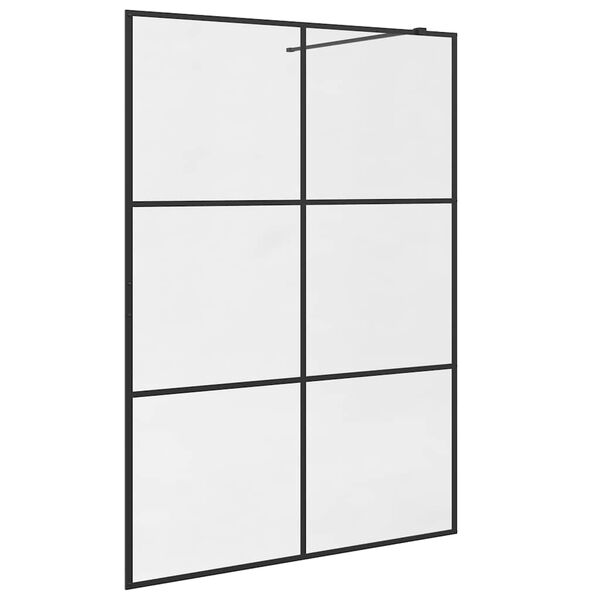 vidaXL Walk-in suihkun seinäke kirkas ESG-lasi 140x195 cm musta