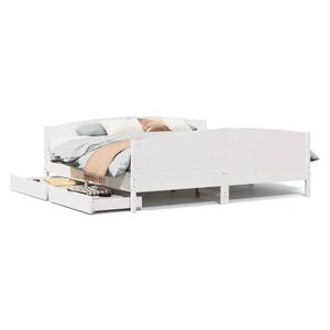 vidaXL S&auml;ngynrunko ilman patjaa valkoinen 200x200 cm t&auml;ysi m&auml;nty
