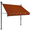 vidaXL Sis&auml;&auml;nkelattava markiisi LED-valoilla 200 cm oranssi ja ruskea