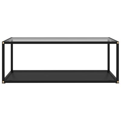 vidaXL Sohvapöytä läpinäkyvä ja musta 100x50x35 cm karkaistu lasi