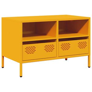vidaXL TV-taso sinapinkeltainen 68x39x43,5 cm kylm&auml;valssattu ter&auml;s