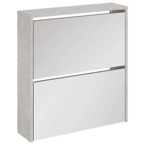 vidaXL Kenk&auml;kaappi peilill&auml; 2-kerroksinen betoninharmaa 63x17x67 cm