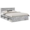 vidaXL S&auml;ngyn runko Betonin harmaa 5FT King Size Massiivinen m&auml;nty