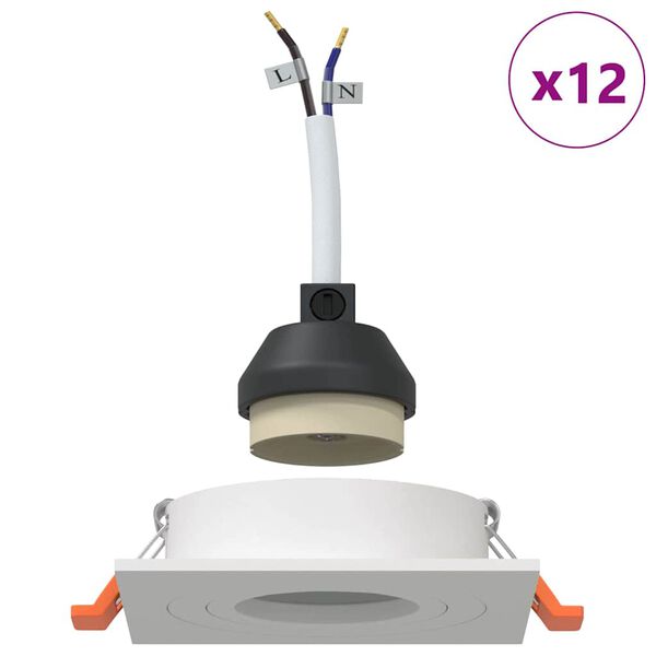 vidaXL Kohdevalo 12 pcs Valkoinen 9 x 9 x 2 cm Alumiini