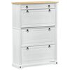 vidaXL Kenk&auml;kaappi Corona Valkoinen 99 x 32 x 138 cm Massiivinen m&auml;nty