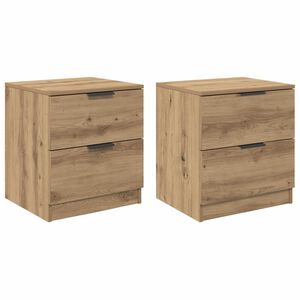 vidaXL Y&ouml;p&ouml;yt&auml;kaappi 2 kpl Artisan tammi 45 x 39 x 50cm Tekninen puu