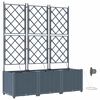 vidaXL Puutarha ruukku 3 pcs Vaalea Harmaa Ter&auml;s
