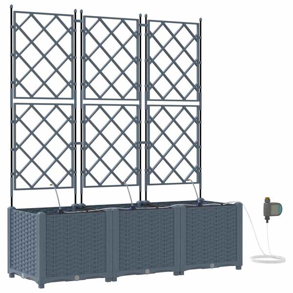 vidaXL Puutarha ruukku 3 pcs Vaalea Harmaa Ter&auml;s