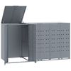 vidaXL Roskalaatikon s&auml;ilytystila kolmelle harmaa 207x79x117 cm ter&auml;s