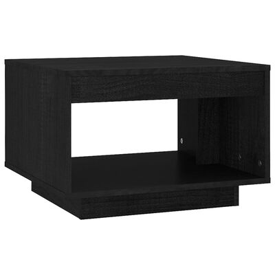 vidaXL Sohvapöytä musta 50x50x33,5 cm täysi mänty