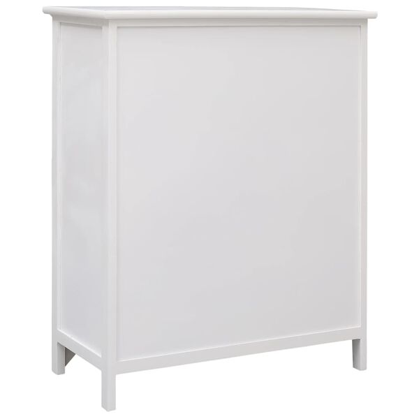 vidaXL Sivukaappi kuudella laatikolla valkoinen 60x30x75 cm keisaripuu