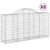 vidaXL Kaarevat kivikorit 8 kpl 200x50x100/120 cm galvanoitu rauta