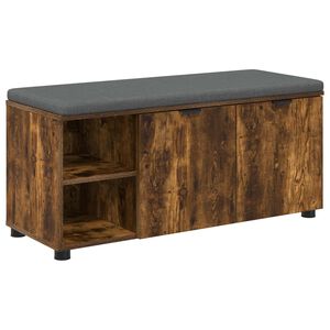 vidaXL Halli penkki tyynyll&auml; ovella Savustettu Tammi 100 x 38 x 46 cm