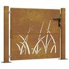 vidaXL Puutarhaportti 100x100 cm Corten-ter&auml;s Ruohokuvio