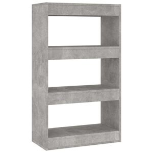 vidaXL Kirjahylly/tilanjakaja betoninharmaa 60x30x103 cm tekninen puu