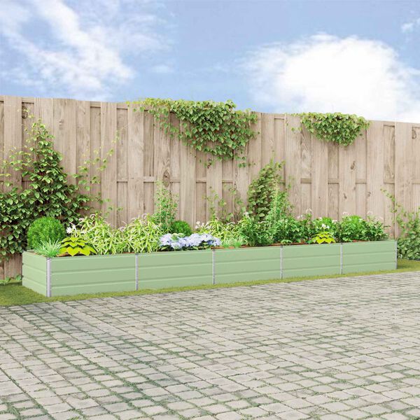 vidaXL Kukkalaatikko Pastelli vihre&auml; 195 x 100 x 45 cm