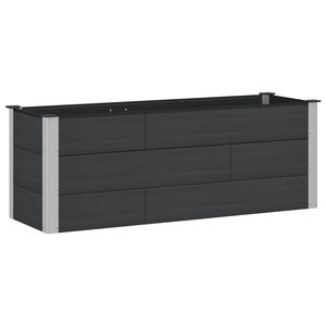 vidaXL Puutarhan Korotettu Kukkalaatikko Musta 150 x 50 x 54 cm