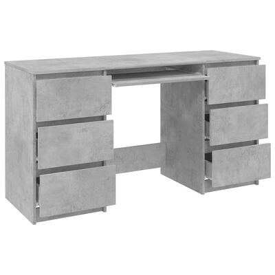 vidaXL Kirjoituspöytä betoninharmaa 140x50x77 cm lastulevy