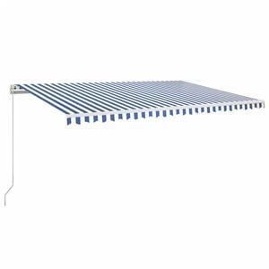 vidaXL Manuaalisesti sis&auml;&auml;nkelattava markiisi 500x350 cm sinivalk.
