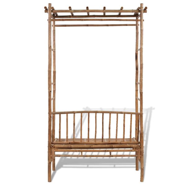 vidaXL Puutarhapenkki pergolalla 130 cm bambu