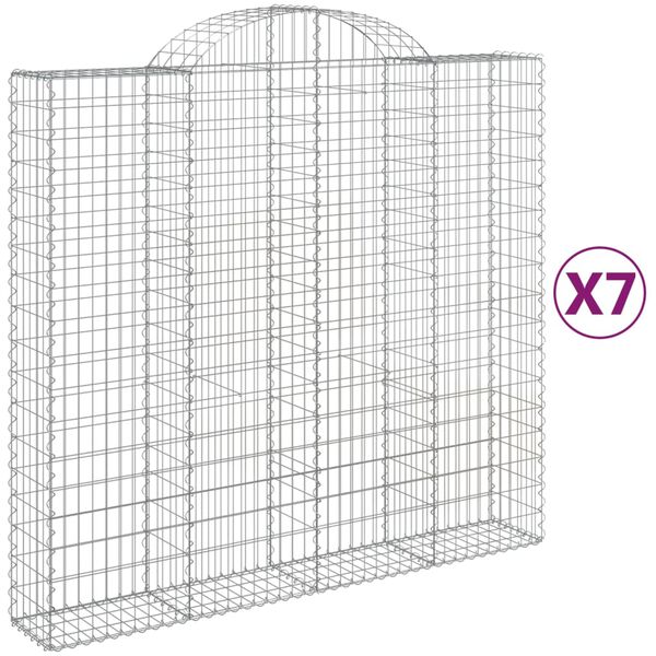 vidaXL Kaarevat kivikorit 7 kpl 200x50x180/200 cm galvanoitu rauta