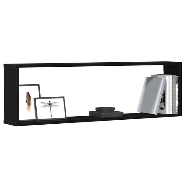 vidaXL Wall Cube hyllyt 4 kpl musta tammi 100x15x30 cm tekninen puu