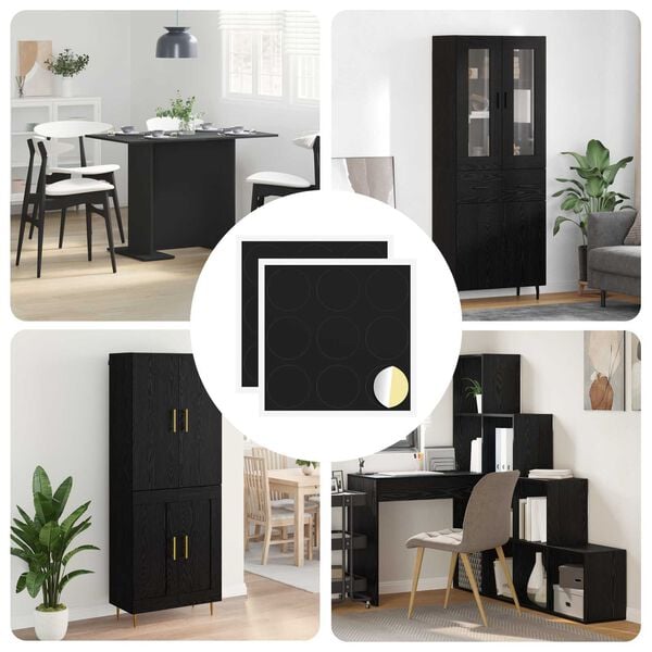 vidaXL Itsekiinnittyv&auml; ruuvikansi 2 pcs Musta &Oslash; 20 x 0,5 mm