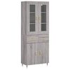 vidaXL Kaappi harmaa Sonoma 69,5x34x180 cm tekninen puu
