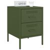 vidaXL Yöpöytä oliivinvihreä 36x39x50,5 cm teräs